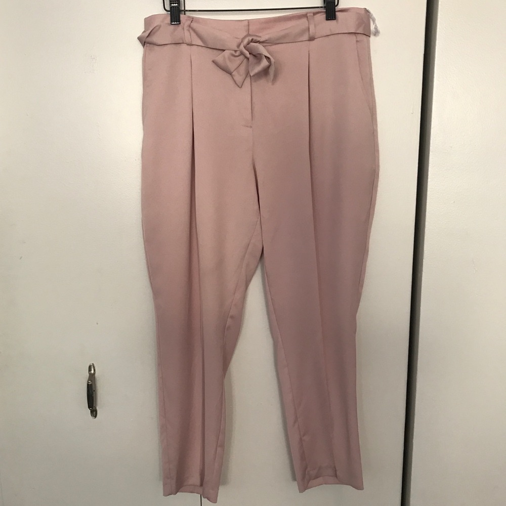 Atmosphere Dusty Pink Tapered Tie Waist Pants